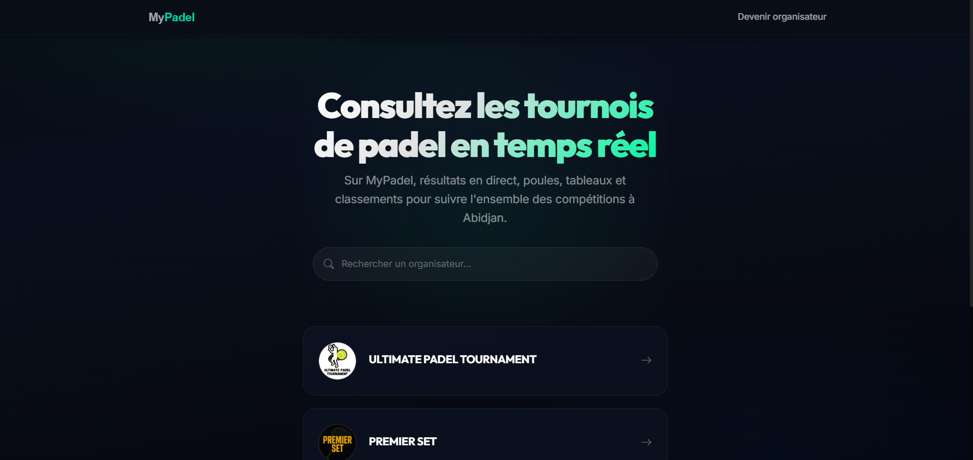 MyPadel - Réalisation web par MAKKE Hadi